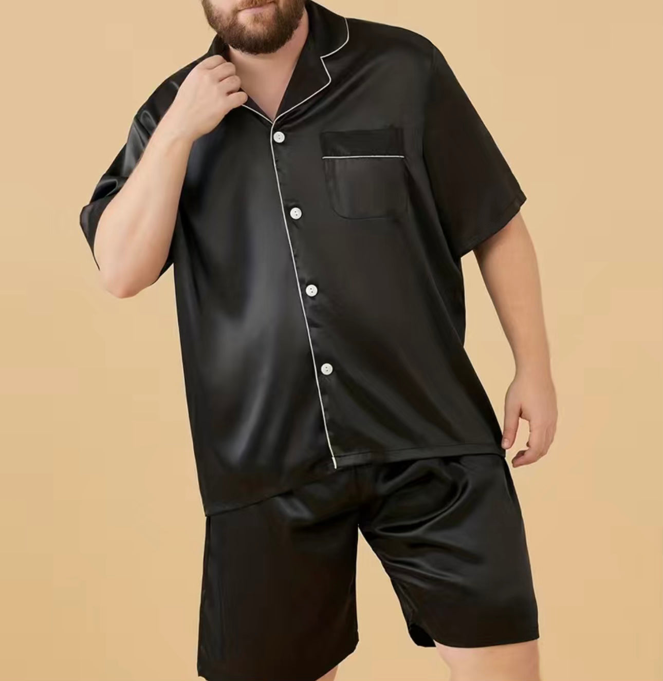Mens satin 2025 pajamas shorts
