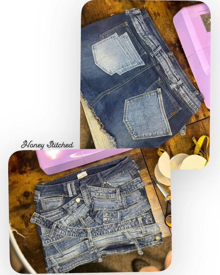 Denim Belt Loop Skirt